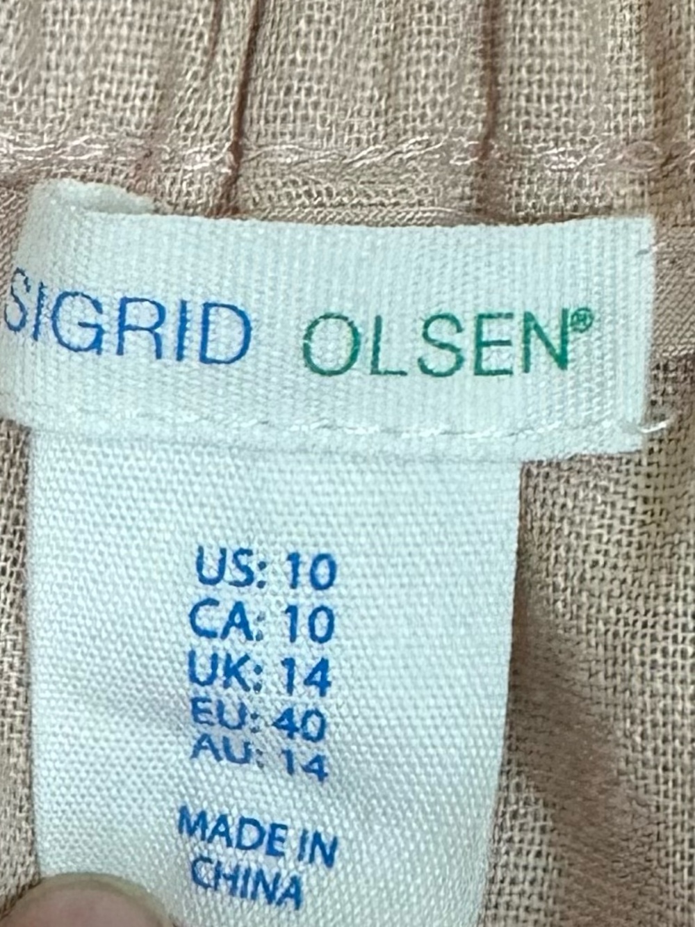 Sigrid Olsen High-Rise Blush Belted Linen-Blend Shorts Size 10 - Picture 4 of 4